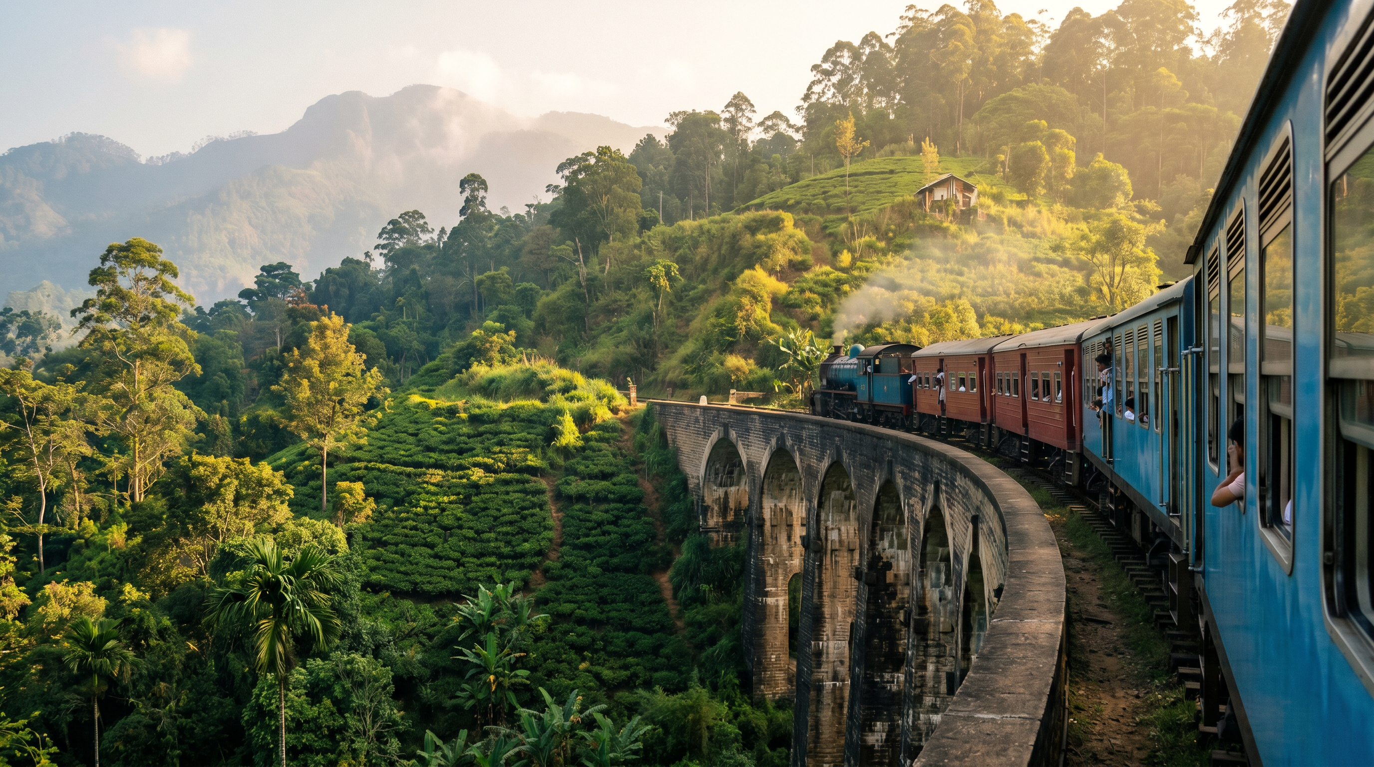 Sri Lanka tea plantation scenic train